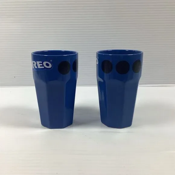 Estelle Set‎ of 2 Oreo Cookie Blue Ceramic Tumblers 5