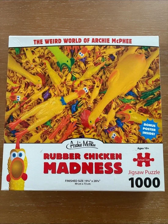 Archie McPhee Rubber Chicken Madness Puzzle - Yellow