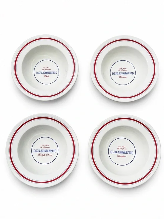 Williams Sonoma Olio Aromatico Portugal Olive Oil Dipping Bowl Set of 4 RARE