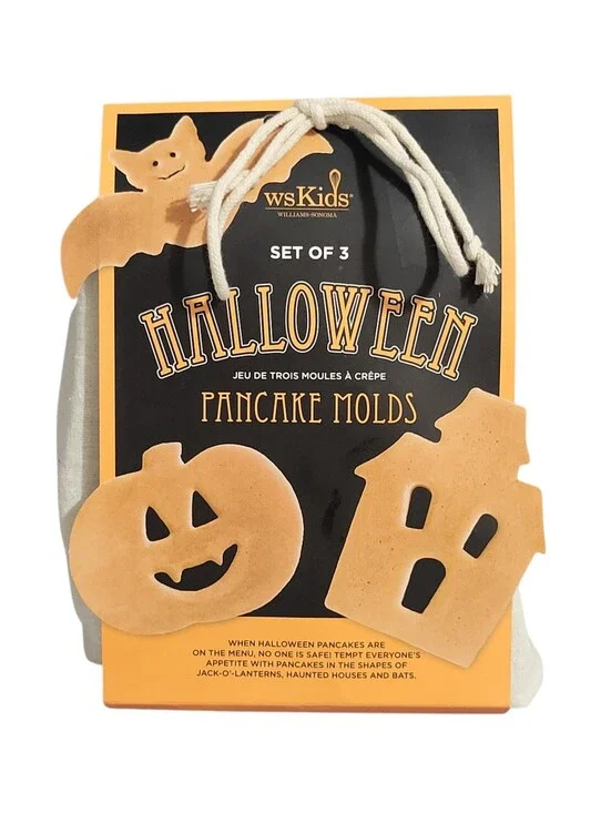 Williams Sonoma Set of 3 Halloween Pancake Molds Bat Pumpkin Haunted House NEW