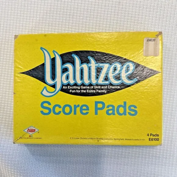 Vintage Yahtzee Score Pads in Original Box