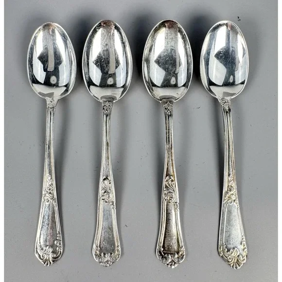 Ricci Argentieri Bernini 800 Silver Demitasse Spoons Italy Set of 4