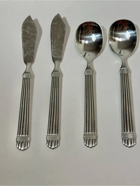 Wallace CHARDONNAY Serving Set Butter Knife Sugar Spoon 18/8 Stainless Flatware