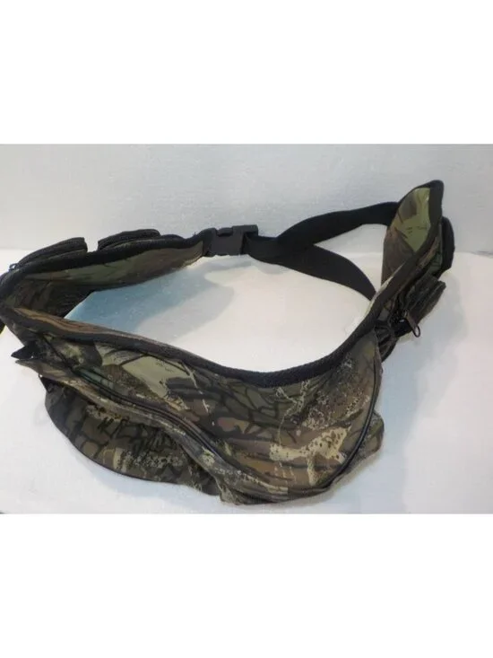 Camo Canvas Tactical Military Utility Pouch Belt (7) Zip Pkts Fits Up to 40 in