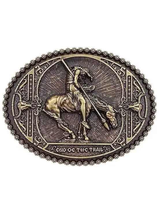 Brass Colored Native Horse Belt Buckle