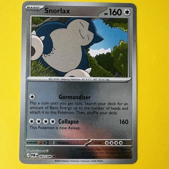 Pokémon Snorlax‎ 063/088 Reverse Holo Perfect Order Near Mint