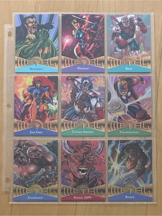Marvel Metal Collector’s Cards (Lot of 9) - VGC