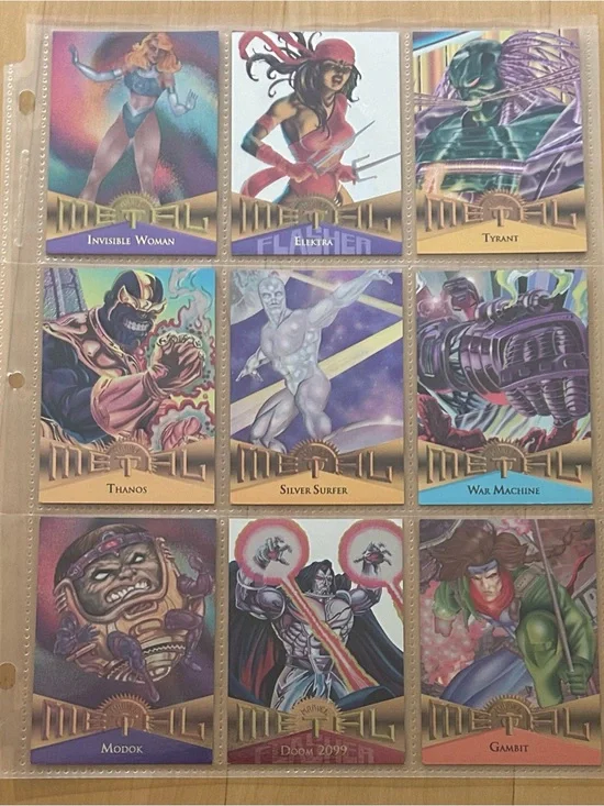 Marvel Metal Collector’s Cards (Lot of 9) - VGC