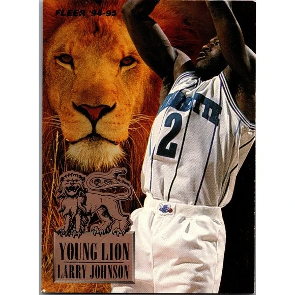 Larry Johnson 1994 Fleer Young Lions 3 Charlotte Hornets Basketball Card