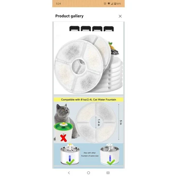 Pet Water Fountain Filters, 12 Pieces Set Pack of 8 Replacement Filter Monsin