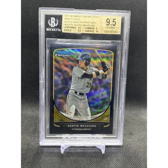 AUSTIN‎ MEADOWS 2013 BOWMAN CHROME DRAFT PICKS BLACK WAVE REFRACTOR BGS 9.5 GEM