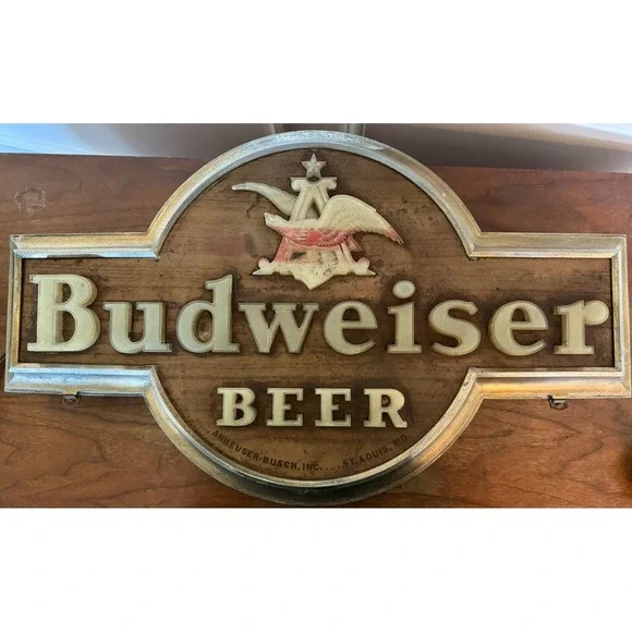 Vintage Budweiser Beer Lighted Sign Anheuser Busch Raymond Price 25