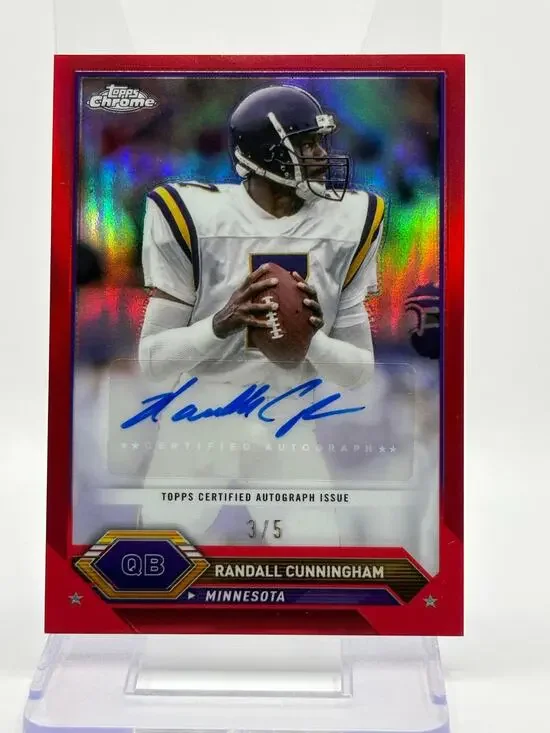 2023 Composite Topps Chrome Randall Cunningham Red Refractor Auto 3/5 SSP