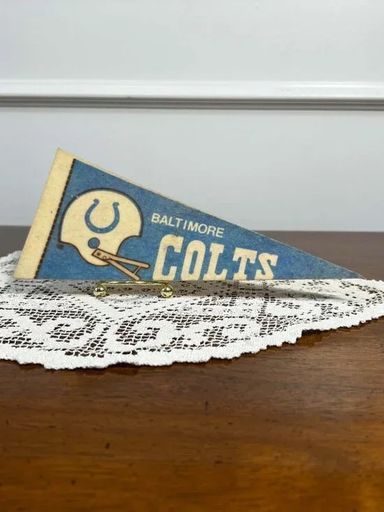 Vintage 1970s Baltimore Colts 9” Mini Felt Pennant