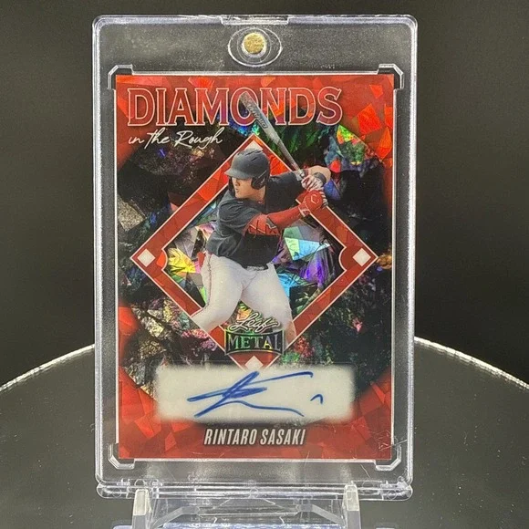 Rintaro Sasaki Autographed Diamond In Rough Red Ice /10 Leaf Metal