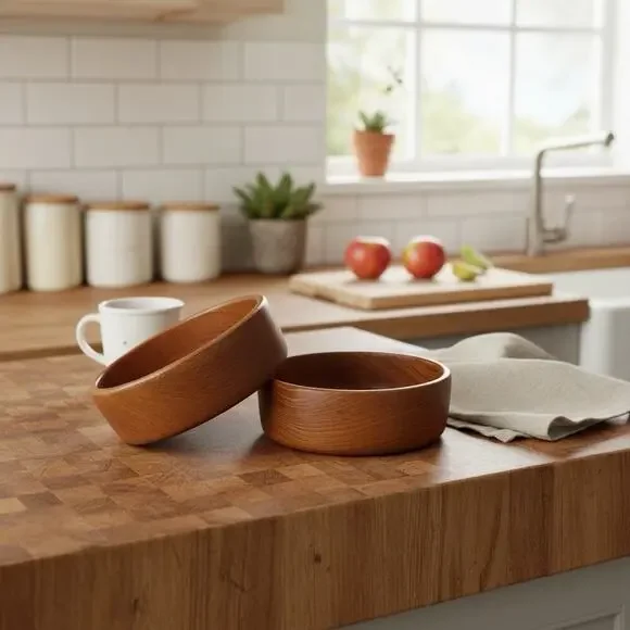 Rustic Wooden Bowls Small Snack Bowls Set of 2