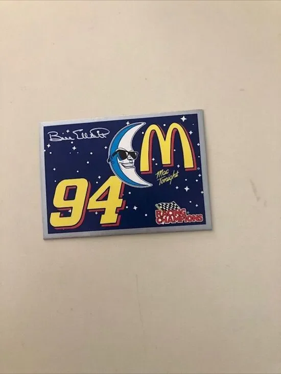 Bill‎ Elliott Signed Vintage McDonalds Promo Trading Card Rare Plus Ron Barfield
