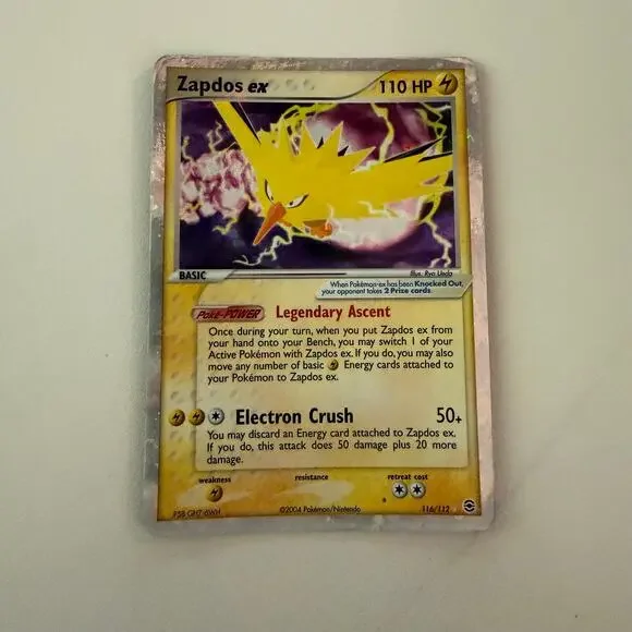 Pokemon TCG Zapdos ex FireRed & LeafGreen Holo 116/112 English Card