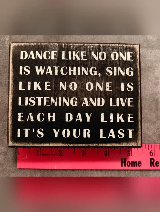 Primitives by Kathy, Black & White Inspirational Wood Wall Plaque