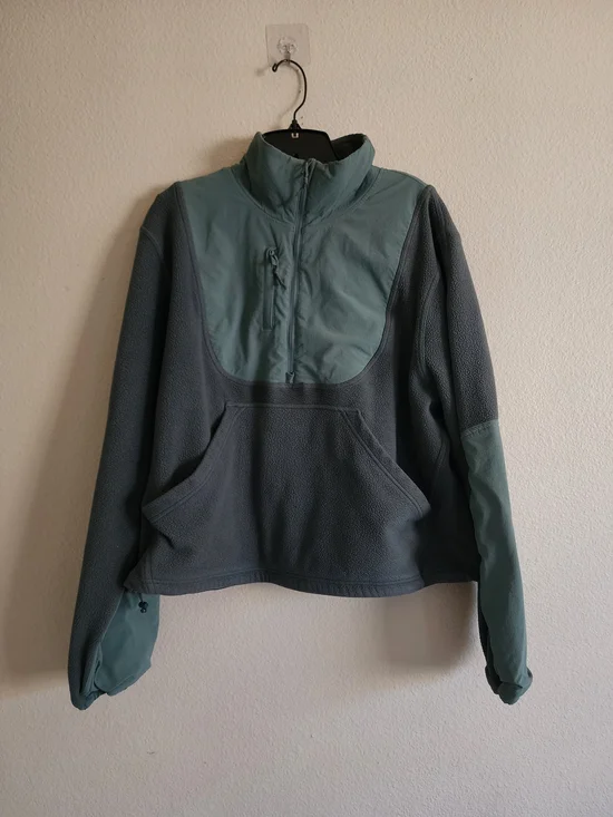 Lululemon Cold Weather Running Fleece Half Zip Pullover Jacket Green Large