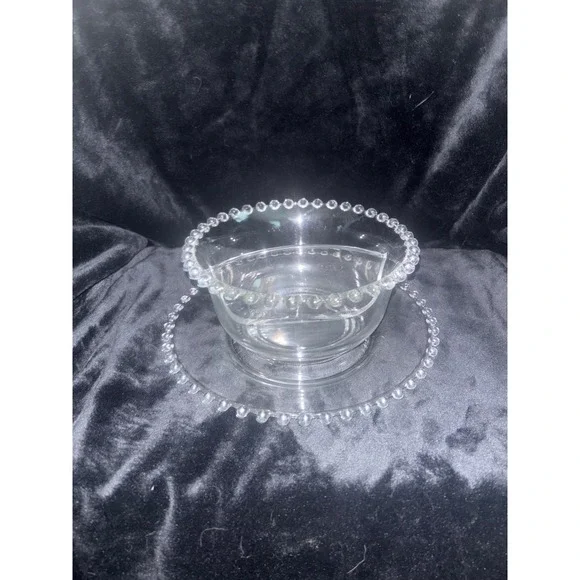 Imperial Glass Mayonnaise Set Unisex OS Clear Excellent Candlewick Beaded‎ Edge