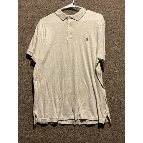 Polo Ralph Lauren Men Brown Polo New No Tag L Dune‎ Brown Pony Custom Slim Fit
