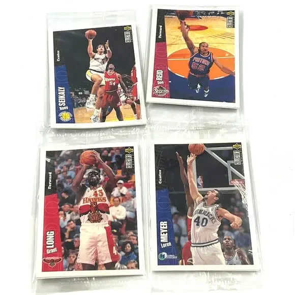 Vintage 1990's Upper Deck Basketball Cards SEALED 6 Long Montross Reid‎ Burrell