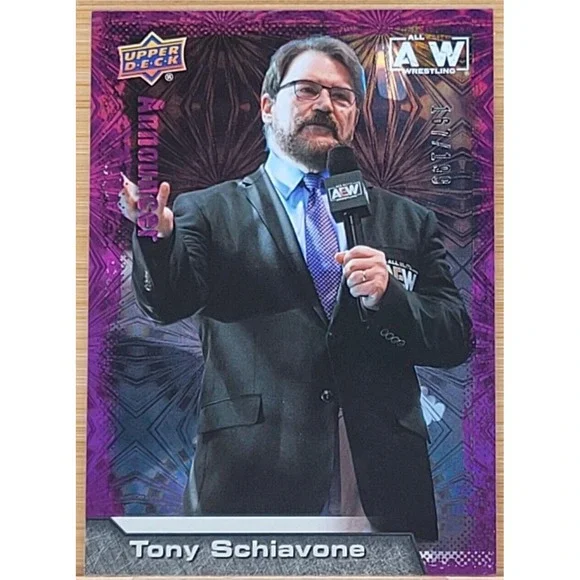 2022 UPPER DECK‎ AEW TONY SCHIAVONE PURPLE PYRO #D/199