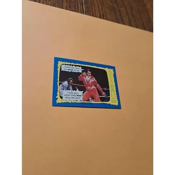 Vintage 1987 WWF Topps Trading Card 72 Honky Tonk Man Jimmy Hart Superstar Speak