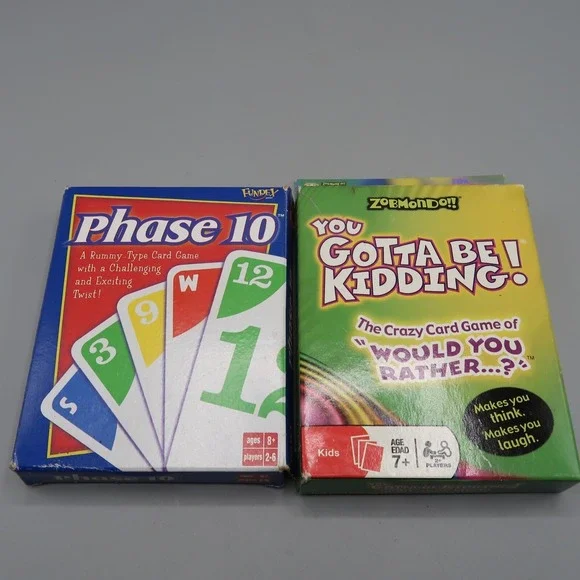 You Gotta Be‎ Kidding! Would You Rather & Phase 10 Card Game Lot of 2