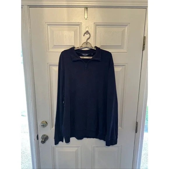 Polo Golf Ralph Lauren Men's XL Navy Quarter Zip Pullover Sweatshirt Long Sleeve