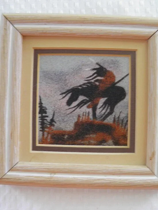 Vintage Navajo Sand Art Framed 5