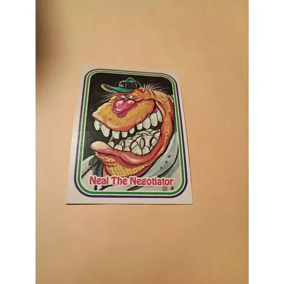 1988 Leaf Awesome All Stars Trading Card 55 Neal the Negotiator Baseball Parody