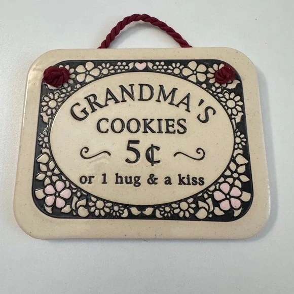 Trinity Pottery Handcrafted Ceramic Plaque Grandmas Cookies Wall Decor USA Made