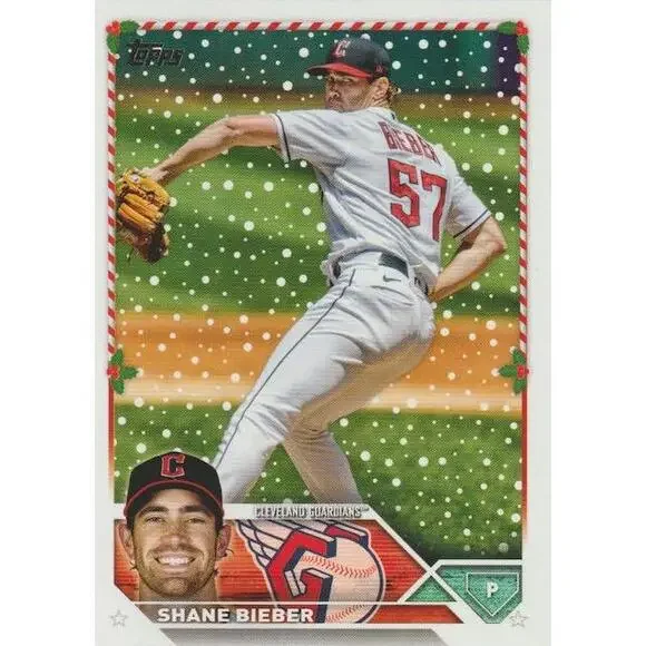 2023 Topps Holiday Shane Bieber H153 Cleveland Guardians