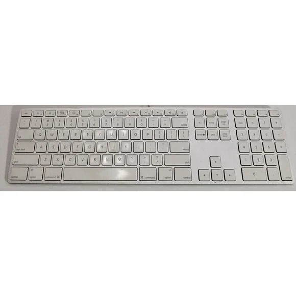 Apple A1243 Wired USB Aluminum Keyboard w/ Numeric Keypad, Enhanced Keys Tested