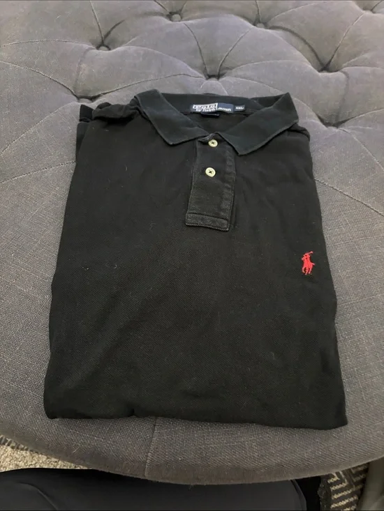 Ralph Lauren Black Polo with Red Pony Logo