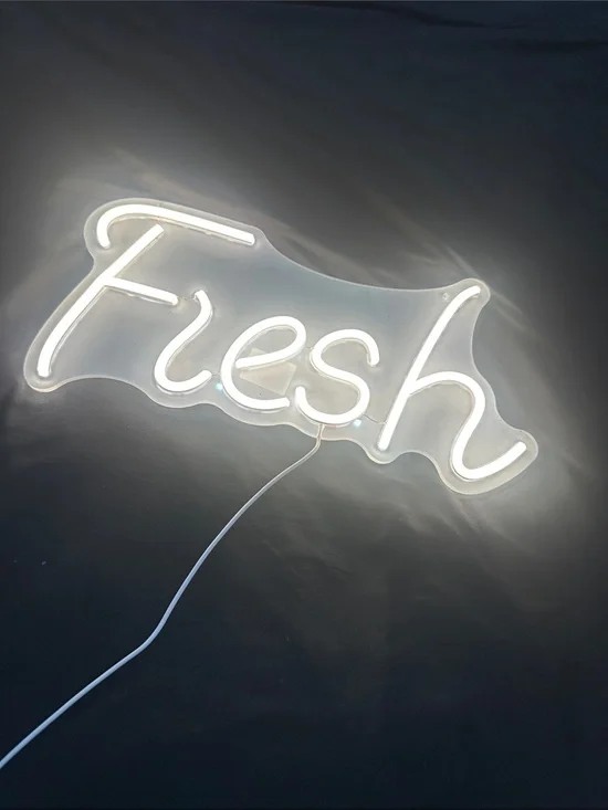 Fresh LED Neon-Style Wall Sign - White Illuminated Script