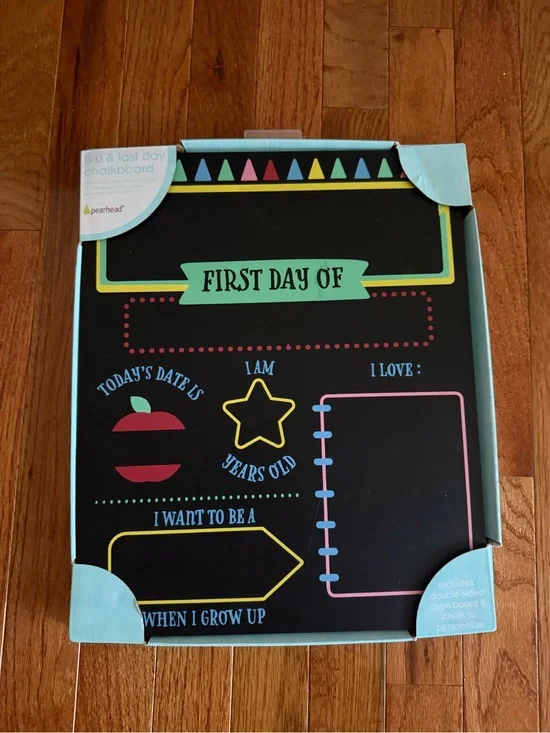Pearhead First Day Of Chalkboard - Black with Teal Accents