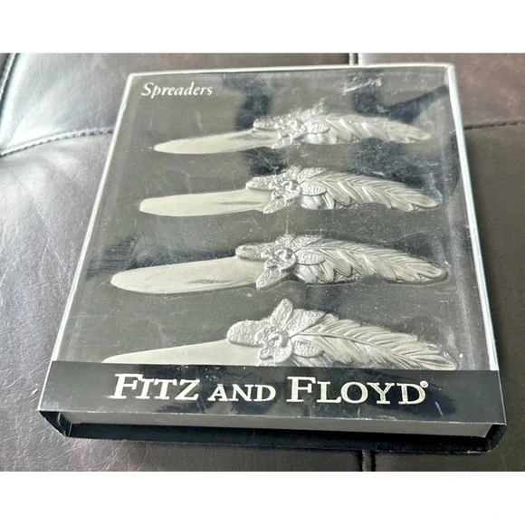 Fitz and‎ Floyd Rain Forest Serengeti Spreaders Metal Serveware Tropical Party