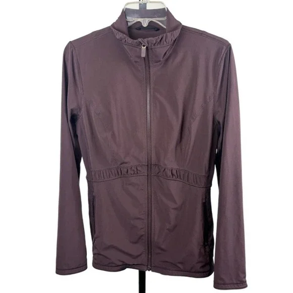 Lululemon Plum‎ Ruched Back Full Zip Athleisure Jacket Top Women's Size 10
