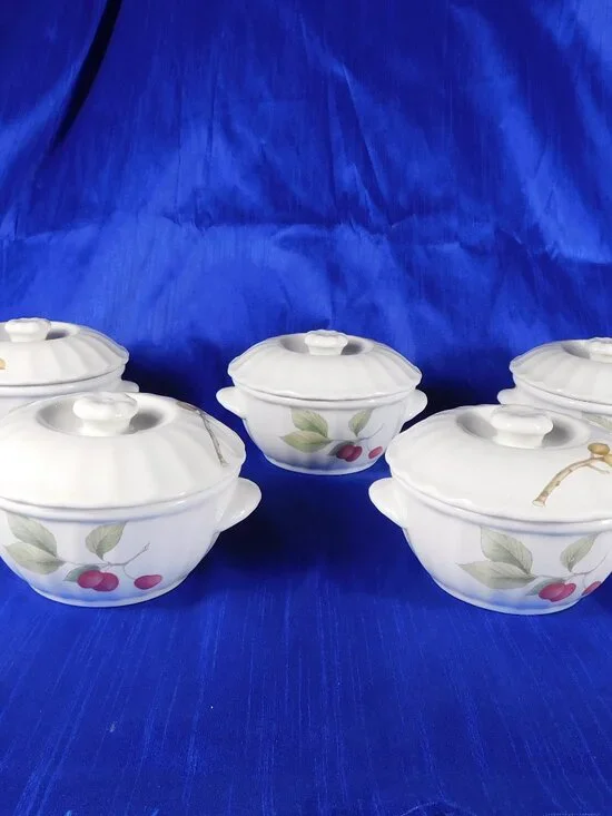 Set of Five Mikasa Belle Terre Individual Casserole Dishes with Lids # 27808
