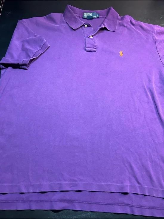 Ralph Lauren Purple Polo with Gold Pony Embroidery