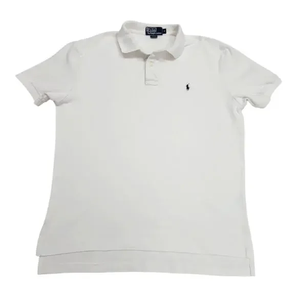 Polo Ralph Lauren Mens M Classic White Short Sleeve Cotton Pique Polo Shirt