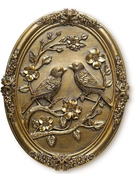 Vintage Bird Wall Sculpture | Antique Retro Art Decor | Hand-Painted Embossed