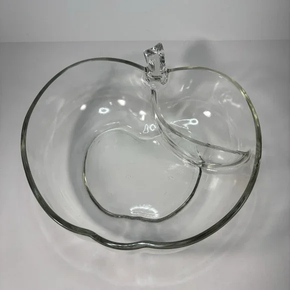 Clear Hazel Atlas Apple Serving Dish - Divided