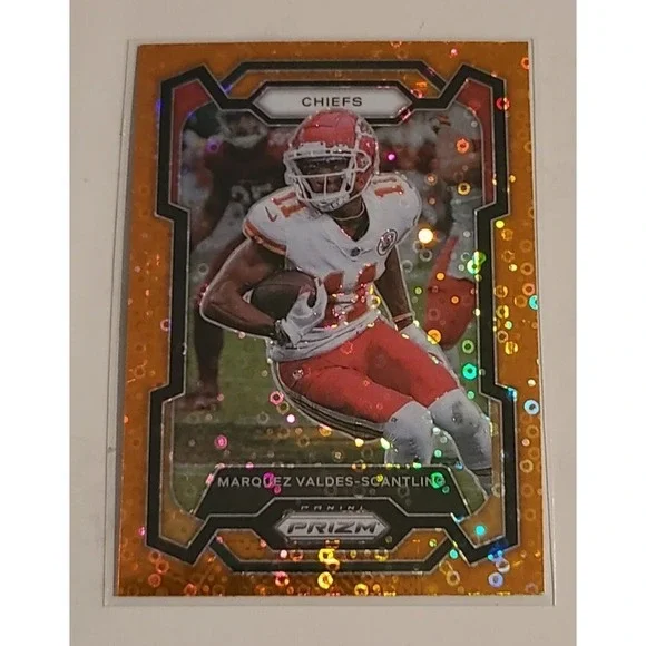 2023 Panini Prizm #147 Marquez Valdes‎ Scantling Orange Disco Prizm Chiefs