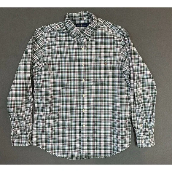 Ralph Lauren Mens Long Sleeve 100% Cotton Button Down Shirt‎ Size L
