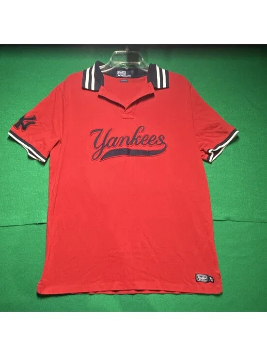 Polo Ralph Lauren x MLB New York Yankees Polo Shirt Red Classic Fit Men's Size L