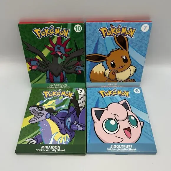 Pokémon Sticker Activity Sheet 2024 McDonalds Happy Meal Sealed Packs Lot of 4